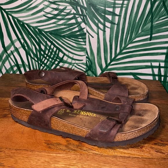 Birkenstock Odessa Buckled Brown Leather Sandals Women’s 6 - Picture 2 of 8